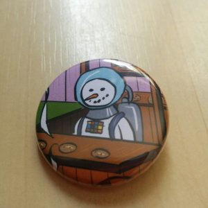 Astronaut Snowman Farmer Button